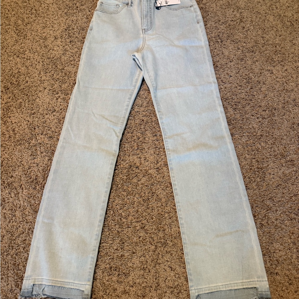 Express Light Wash Straight Leg Jeans